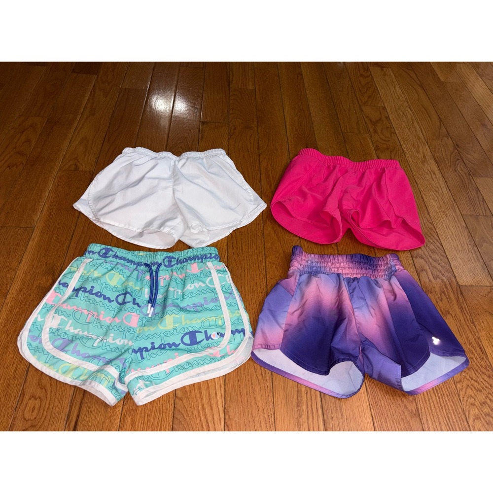 Girls Athletic Shorts Bundle 4 Nike Champion Old Navy All In Motion Size Medium